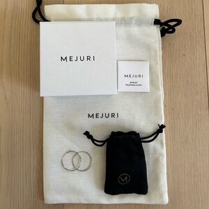 Mejuri Thin White Gold Hoops in Like New Condition